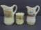 Advertising Custard Glass ND souvenir pitchers and toothpick holder