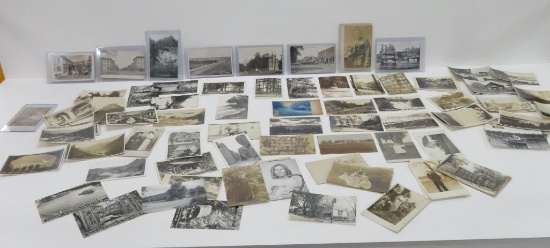 Postcards, black and white & real photo, about 100 cards