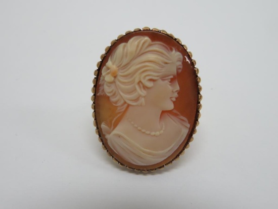 Cameo Ring, estimate size 7 1/2, marked 10K