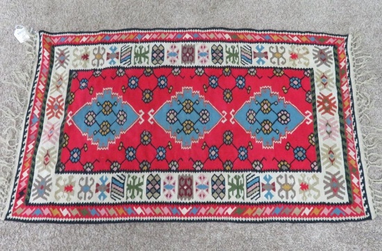 Turkish Tribal Kilim Rug, 2'7" x 4' 3", lovely colors