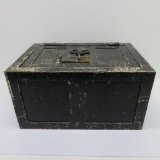 Early Metal Strong Box with brass key