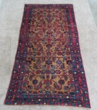 Antique Kurdish Persian Rug, Wool Foundation, 3'4