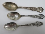 3 Ornate Sterling Silver Waukesha Spoons