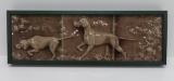 Three part Hunting Dog Art Tile, framed, 18