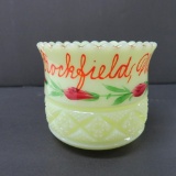 Rockfield Wisconsin toothpick holder, custard, now called Germantown Wisconsin