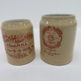 Two Stoneware Engineering Mugs, 1907 and 1908