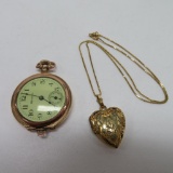 Hampden Pocket watch and locket