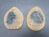 Buddah carved horn amulet pendant