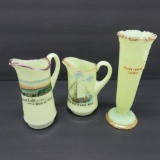 Three Michigan Lake advertising souvenirs, custard glass