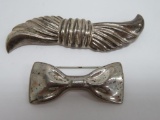 Two 925 silver pins, Bows