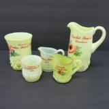 Five pieces of Ohio Souvenir Custard glass