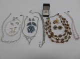 Assorted Costume Jewelry, glass and rhinestones