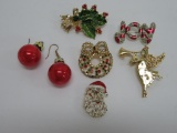 Christmas jewelry, pins