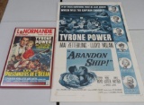 Tyrone Power Abandon Ship and LeNormandie Movie posters