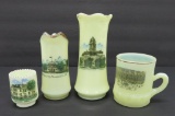 Indiana and Illinois pictorial souvenir custard glass