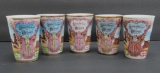 Five Austrian Transferware tumblers, Souvenir of Detroit, 3 1/2