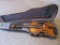 Early 3/4 violin and German bow with case, label Faciebal Anno 1716