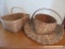 Three woven gathering baskets