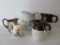 Five Assorted creamer pitchers, 3