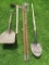 Outdoor tools, shovels, pick ax and tree trimmer