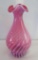 Cranberry glass vase, 10 1/2