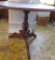 Walnut round tripod pedestal table, 34