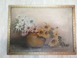 Oil on canvas, Still Life of Daisies, framed 9
