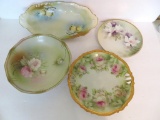 German Handpainted plates and dishes, fruit and floral