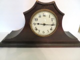 William Gilbert Mantle Clock, with key and pendulum