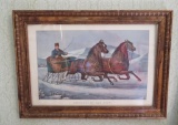 Currier and Ives framed print, 18 1/2