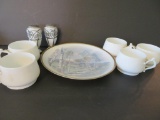 Craftsman stylized plate, cups and shakers