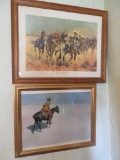 Two Framed Western Prints by Frederic Remington