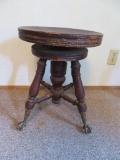 Clawfoot piano stool, finish wear noted