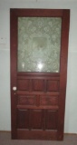 Fabulous Antique Entry door with ornate etched glass, Elk center
