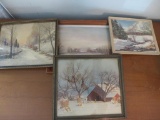 Three landscape prints, some titled, 8 x 10 to 14 x 11