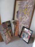 Five pieces of artwork, two framed, Scenic and Farmlife