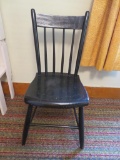Primitive slab seat chair, painted