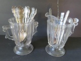 Assorted ornate flatware and sugar and creamer