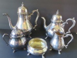 5 piece Georgian Court International Silver Company Tea Service