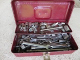 Assorted sockets, handles and wrenches