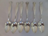 Six Sterling Silver teaspoons