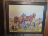 Horse Oil painting on board, signed Kompeta Urbanobna, framed 25