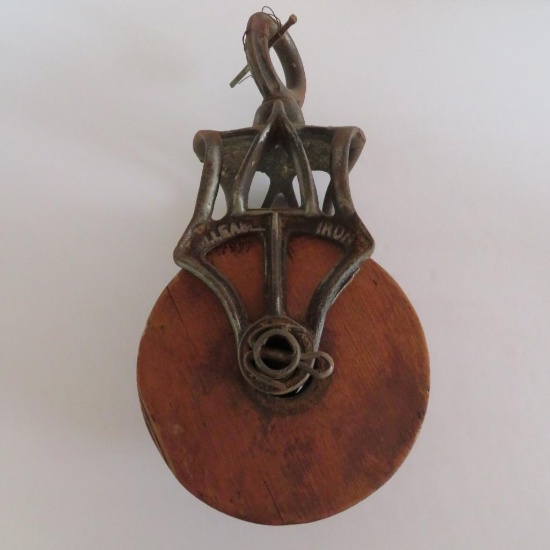 Vintage wood pulley