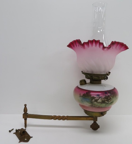 Vintage swing arm oil lamp