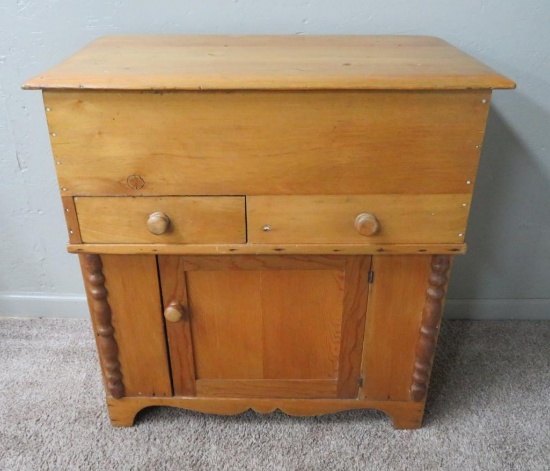 Antique wooden sugar storage box