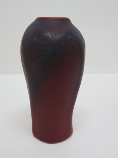 Van Briggle Vase, Spade Leaves, Mulberry, 5 1/2"
