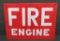 Metal Fire Engine Sign, two sided, 14 1/2