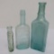 Three Medicine and Blueing bottles, 3 3/4