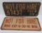 Not For Hire, 1941 and 1939 metal Wis plates, 10
