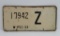 1933 License Plate, W-PSC, 13